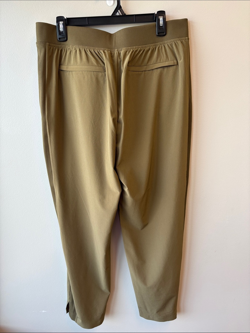Athleta Khaki Green Straight-Leg Pull-On Pants - Picture 3 of 5